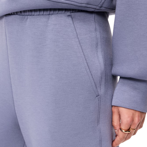 Pantalones Deportivos de Felpa Lavanda para Mujer, Cintura Elástica, Dobladillo con Puños, Corte Holgado, Suaves y Casuales para Invierno - Product Image 6