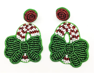 Boucles d'oreilles pendantes en forme de sapin de Noël pour femmes, plaquées or, imitation perle, style bohème, bijoux de fête tendance - Product Image 4