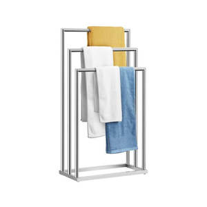 Porte-serviettes de bain autoportant en métal moderne et portable pour hôtel – Organisation efficace - Product Image 1