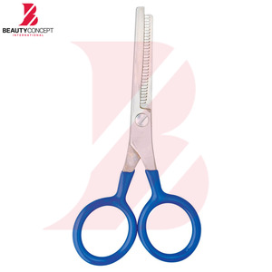 Ciseaux à effiler professionnels bleu ciel à manche rond, outils de coiffure en acier inoxydable à 28 dents pour salon de coiffure - Product Image 4