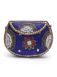 Latest Fashionable Designer Gold Brass Antique <b>Silver</b>-Plated <b>Clutch</b> Bag Women Customizable Color Size Elegant Daily Use CRAFT - Product Image 2