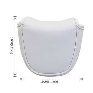 White PU Leather <b>Golf</b> Headcover Solid Color Protective Cover for Drivers and Irons - Product Image 5