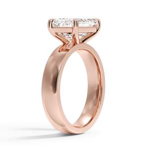 Belle bague solitaire fabriquée en or jaune massif 14 carats - Product Image 6
