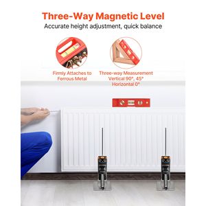 2 Pezzi Martinetti Manuali in Metallo da 200 kg con Braccio da 19,5 cm e Livella Magnetica - Strumento Funzionale per Ferramenta - Product Image 6