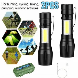 ไฟฉาย LED แบบชาร์จไฟผ่าน USB 2 แพ็ค ไฟทำงานสำหรับตั้งแคมป์ขนาดเล็ก แบบเลือกเองได้ (เฉพาะการจัดส่ง USPS.TK/TMEU) - Product Image 6