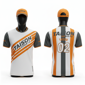 Camiseta de Tenis para Hombre, Premium, 160 GSM, Poliéster Interlock, Transpirable, de Secado Rápido, Paneles con Rayas Diagonales Verdes, Logotipo Personalizado - Product Image 2