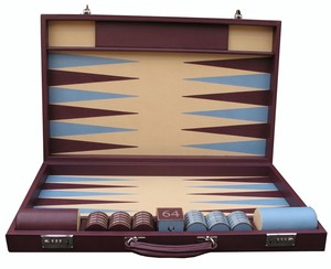 Juego de Backgammon Personalizado al por Mayor con Logotipo, Tablero de Cuero Sintético de Alta Gama, Backgammon Plegable de Viaje de Lujo con Dados Profesionales - Product Image 2