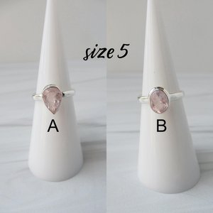 Morganite <b>Ring</b> Sterling Silver Pink Faceted Morganite <b>Ring</b> March Birthstone Jewelry Elegant Gift For Her <b>Adjustable</b> <b>Ring</b> - Product Image 2