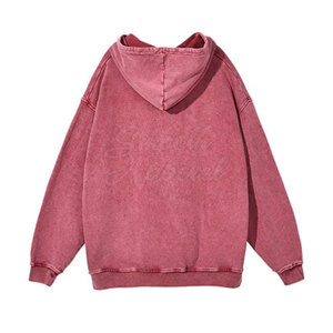 Sweat-shirts délavés à l'acide 100% coton Tissu léger et respirant Style streetwear décontracté pour l'hiver - Product Image 2