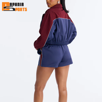 Ensemble de survêtement coupe-vent pour femme en nylon 100 % de haute qualité, léger et respirant, veste zippée et short, 2 pièces, tenue de sport d'été