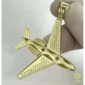 Colgante Urbano de Hip Hop con Diseño de Avión a Reacción, Moissanita VVS, Plata 925, Certificado GIA, Unisex, con Múltiples Opciones de Chapado - Product Image 3
