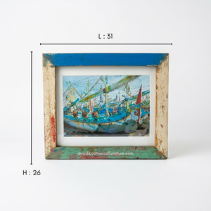 Handcrafted Creative Eco-Friendly Photo <b>Frame</b> From Reclaimed Boat Wood Original Color for Wall Home Decor Wholesale - Product Image 1