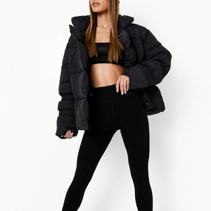 Custom <b>Lightweight</b> Breathable Finished Quilted Puff Sleeve Filled Packable Warm Puffer Jacket for Winter Warm Short <b>Coat</b> <b>Women</b> - Product Image 2