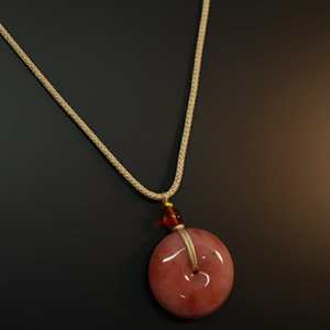 Natural Crystal Pendant Necklace 1-Inch Blushstone Amulet with Adjustable <b>Rope</b> for Men & Boys - Product Image 6