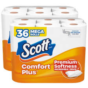 Scott ComfortPlus <b>Toilet</b> Paper, 12 Double <b>Rolls</b>, Bath Tissue - Product Image 1