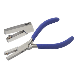 Pince à sertir droite en acier inoxydable de 135 mm pour circlips de 5 mm, poignées en mousse mate, pour la fabrication de bijoux DIY, dénudeur de fils et coupe-fils - Product Image 1