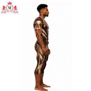 Conjunto de Uniforme de Fútbol Sublimado para Hombre, Patrón Marrón Dorado, Transpirable, Poliéster, Jersey y Pantalones para Adulto, Fusión sin Costuras - Product Image 3