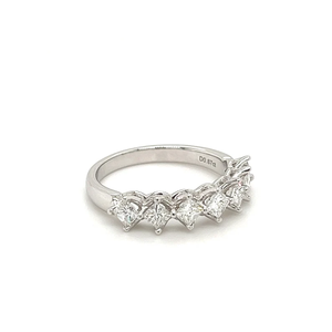 Princess Cut Diamond <b>Eternity</b> Band <b>Ring</b> for Women 925 <b>Silver</b> Plated with Rhodium Finish Classic Engagement Design - Product Image 1
