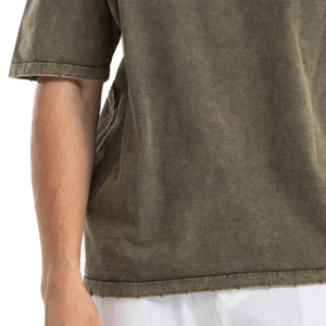 Nouveau style 2026 – T-shirt homme délavé à l'acide avec logo personnalisé – Produit très demandé – T-shirts homme délavés à l'acide - Product Image 3