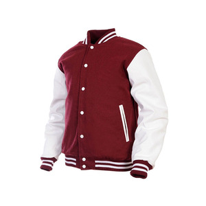 High Quality <b>Men's</b> Stand Collar Varsity Jacket Original Leather Sleeves Winter Comfortable Wool Cowhide Body for <b>Men</b> - Product Image 4