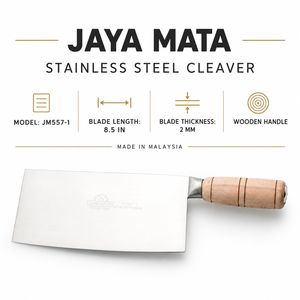 Couteau de cuisine JAYA MATA en acier inoxydable, 8,5 pouces, manche en bois, durable, ambidextre, finition polie, fabriqué en Inde - Product Image 1