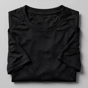 T-shirt pour homme à manches courtes, col en V, couleur unie vert foncé, coupe classique, respirant, léger, en spandex/polyester, teinture unie, été - Product Image 4