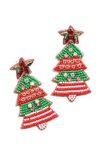 Pendientes de bordado con cuentas de colores verde y rojo con diseño navideño personalizado para niñas de la India - Product Image 6