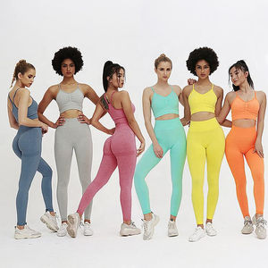Nouveautés : Vente en gros de tenues de sport et de yoga 100 % coton pour femmes, vêtements de mode personnalisés, ensembles de yoga pour femmes pour le sport - Product Image 2