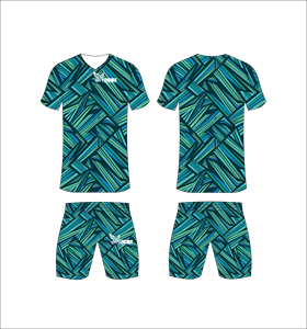 Custom Sublimated Soccer Jersey and Shorts Set <b>Men</b> <b>s</b> <b>V</b> <b>Neck</b> Geometric Print Athletic Wear Moisture Wicking All Seasons Wholesale - Product Image 1