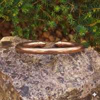 Bracelet manchette en cuivre fait main, ajustable, unisexe, bijou minimaliste, personnalisation pour couple, impression réactive N.S Overseas