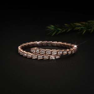Ice Look Jewelry S925 Rose Gold Plated Oval <b>Bangle</b> <b>Bracelet</b> with Moissanite Geometric Cuff for Women Gift Party - Product Image 4