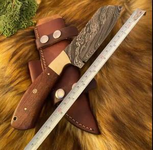 Personalized Hand Forged Damascus Steel Chef <b>Knife</b> with <b>Sharp</b> Blade and Customized Wooden Handle - Product Image 5