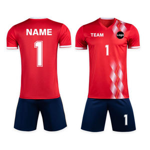 Uniforme de fútbol hecho con material 100% poliéster, transpirable, de secado rápido, conjunto de camiseta y pantalones cortos para jóvenes, para uso en equipo. - Product Image 1