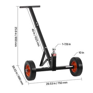 Carrello per Rimorchio in Acciaio al Carbonio Resistente da 600 libbre con Sfera di Aggancio da 1-7/8 e Lingua Solida in Titanio da 10 Pollici per Trasportatori e Rimorchi - Product Image 2