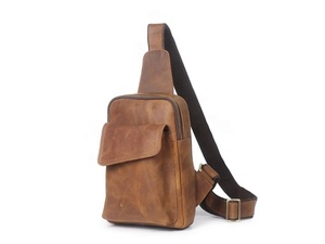 Bolsa de Pecho de Cuero Genuino Antirrobo, a la Moda, de Gran Capacidad, Impermeable, Duradera, de Secado Rápido, Elegante, para Hombre - Product Image 5