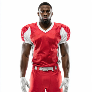 Maillot de football en mesh à col en V pour hommes, personnalisable avec numéro d'équipe, léger et à séchage rapide - Product Image 3
