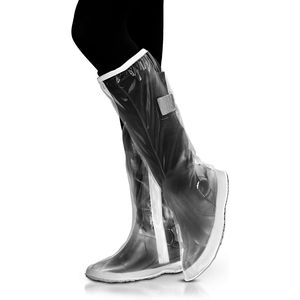 Copriscarpe grandi riutilizzabili da 40 paia di copriscarpe in PVC trasparente in gomma Sole protezioni impermeabili per scarpe di sicurezza per il ciclismo - Product Image 1