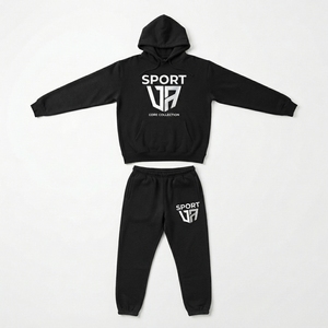 Ensemble de survêtement unisexe Explorer Apparel à capuche en molleton de coton premium, sweat-shirt et pantalon de jogging décontracté à cordon pour l'automne - Product Image 3