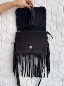 Cuero de piel de vaca real estilo occidental nuevo diseñador bolso con flecos bolso bandolera bohemio bolso con flecos bolso de mujer multiusos - Product Image 3