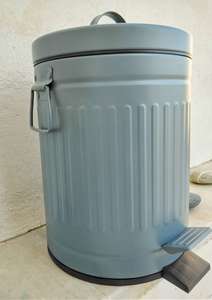 ถังขยะบ้านไร่สีน้ำเงินเทา, ถังขยะโลหะขนาดเล็กสไตล์ฝรั่งเศส - Product Image 2
