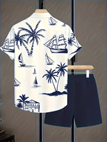 Summer Casual Men's Shorts Set Two-piece Woven Solid 100% Cotton Satin Quick Dry Outdoor Sports Beach Use Made in Bangladesh
