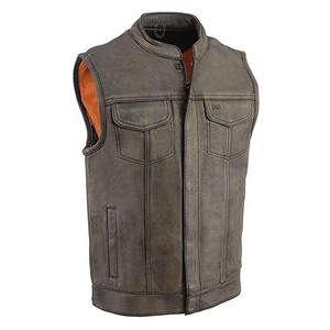VIBE SEWN Custom <b>Men's</b> <b>Leather</b> <b>Vest</b> High Quality Motorcycle Auto Racing Sportswear Protective Gear Breathable Quick Dry - Product Image 1