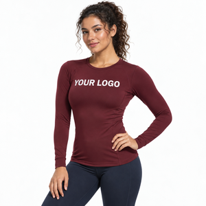 Top Deportivo Body Fit para Mujer, Flexible y Elástico, Capa Base Deportiva de Nailon y Spandex, para Gimnasio y Entrenamiento, Proveedor de Logotipos Personalizados, Venta al Por Mayor - Product Image 1