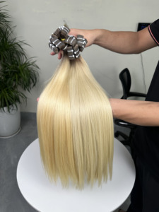 Extensions de cheveux Genius Weft Ombré Blond Platine, lisses comme des baguettes, double épaisseur, cheveux humains vierges vietnamiens - Product Image 2