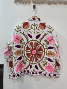 Bohemian Floral Suzani Pattern Velvet <b>Poncho</b> O-Neck Full Sleeve <b>Plus</b> <b>Size</b> Women's Eco-Friendly Outerwear Handmade Winter Wear - Product Image 1