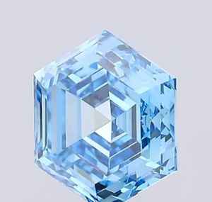 Diamante hexagonal de color azul vibrante, certificado por IGI, cultivado en laboratorio, de 1 a 5 quilates, suelto, CVD, pulido a mano, para la fabricación de joyas. - Product Image 4