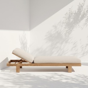 Custom Teak Sun Lounger <b>Outdoor</b> <b>Waterproof</b> <b>Cushion</b> Kiln Dried Grade AB Poolside Daybed B2B Bulk Direct Factory Supply V-Legal - Product Image 1
