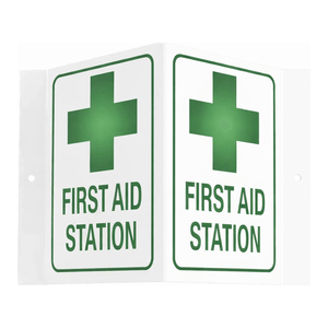 Panneau de signalisation pour station de premiers secours Brady - Panneau d'avertissement imprimé UV pour la sécurité des laboratoires, des usines et des bureaux - Product Image 1