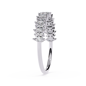Anillo de Diamantes de Corte Marquesa en Oro Blanco para Mujer, Certificado GIA, Color D Natural, Estilo Clásico de Compromiso - Product Image 3