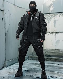 Cyberpunk Techwear Veste Homme Noir À Capuche Imperméable Coupe-Vent Ninja Cyberpunk Techwear Vestes - Product Image 5